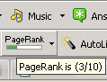 Google PageRank as seen at the Google Toolbar