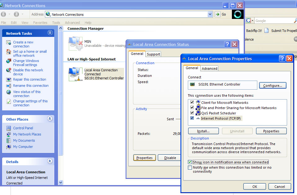 Network Connections Settings Network Connections Settings