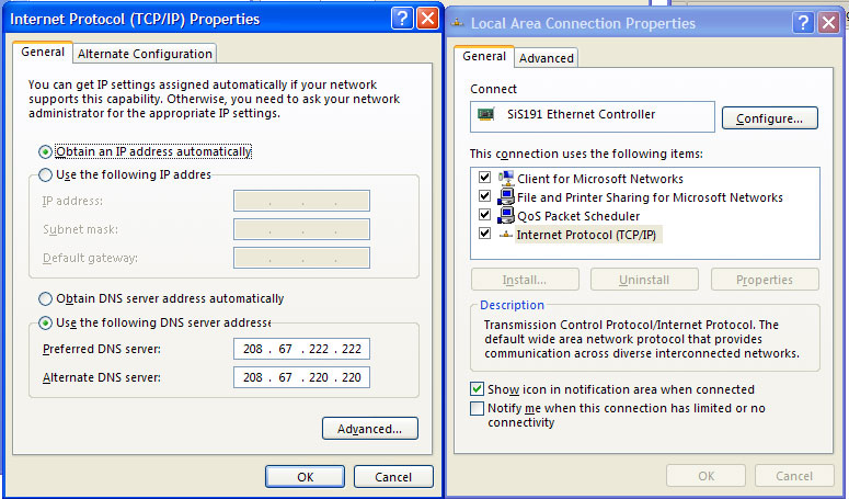 TCP/IP DNS Settings TCP/IP DNS Settings