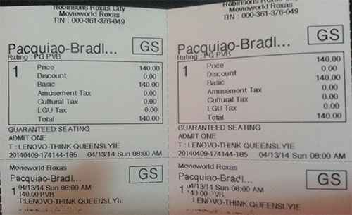 Pacquiao vs Bradley Ticket