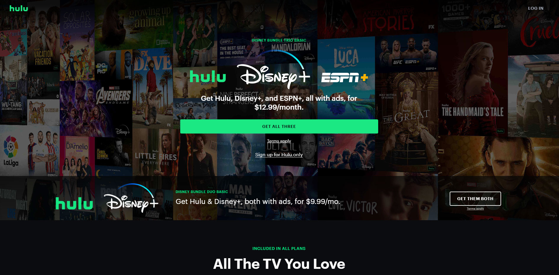 Hulu Website Screenshot