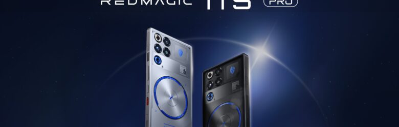 RedMagic 11S Pro gaming smartphone with transparent back showing internal cooling fan