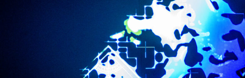 Abstract digital network visualization representing JSON data processing on the command line