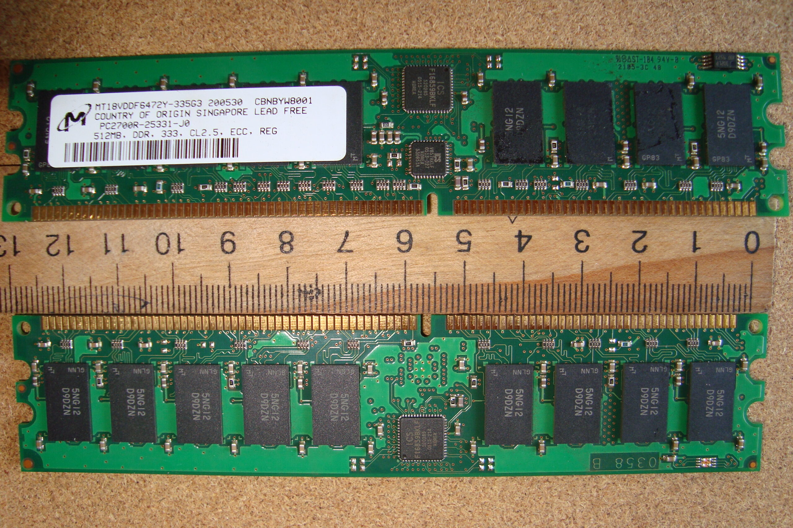 Micron DDR RAM memory module — the component at the center of the global memory price crisis