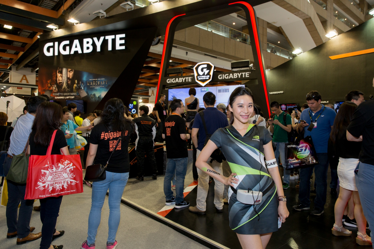 Gigabyte Technology booth at Computex Taipei technology trade show