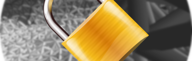 Golden padlock on a digital lattice background representing cybersecurity and supply chain security