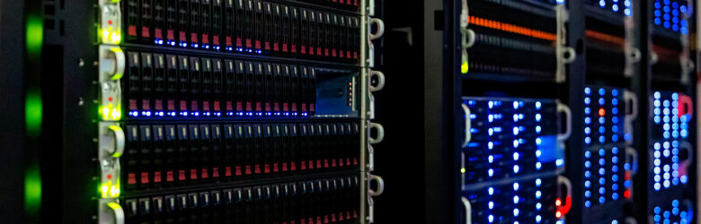 Server racks in a data center facility