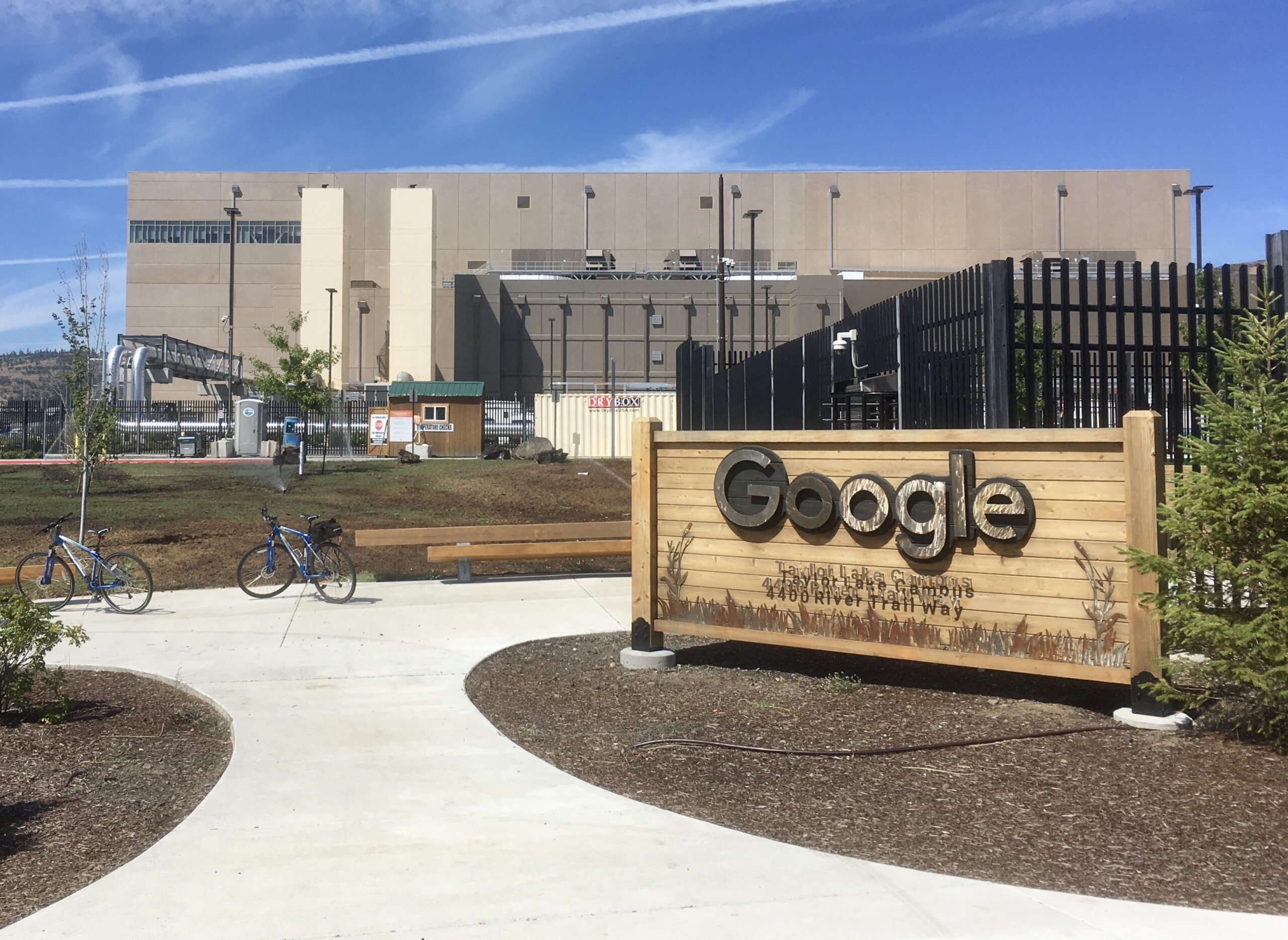Interior view of a Google data center with rows of servers