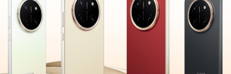 Honor X80 Pro Max smartphone in orange color showing front display and rear design