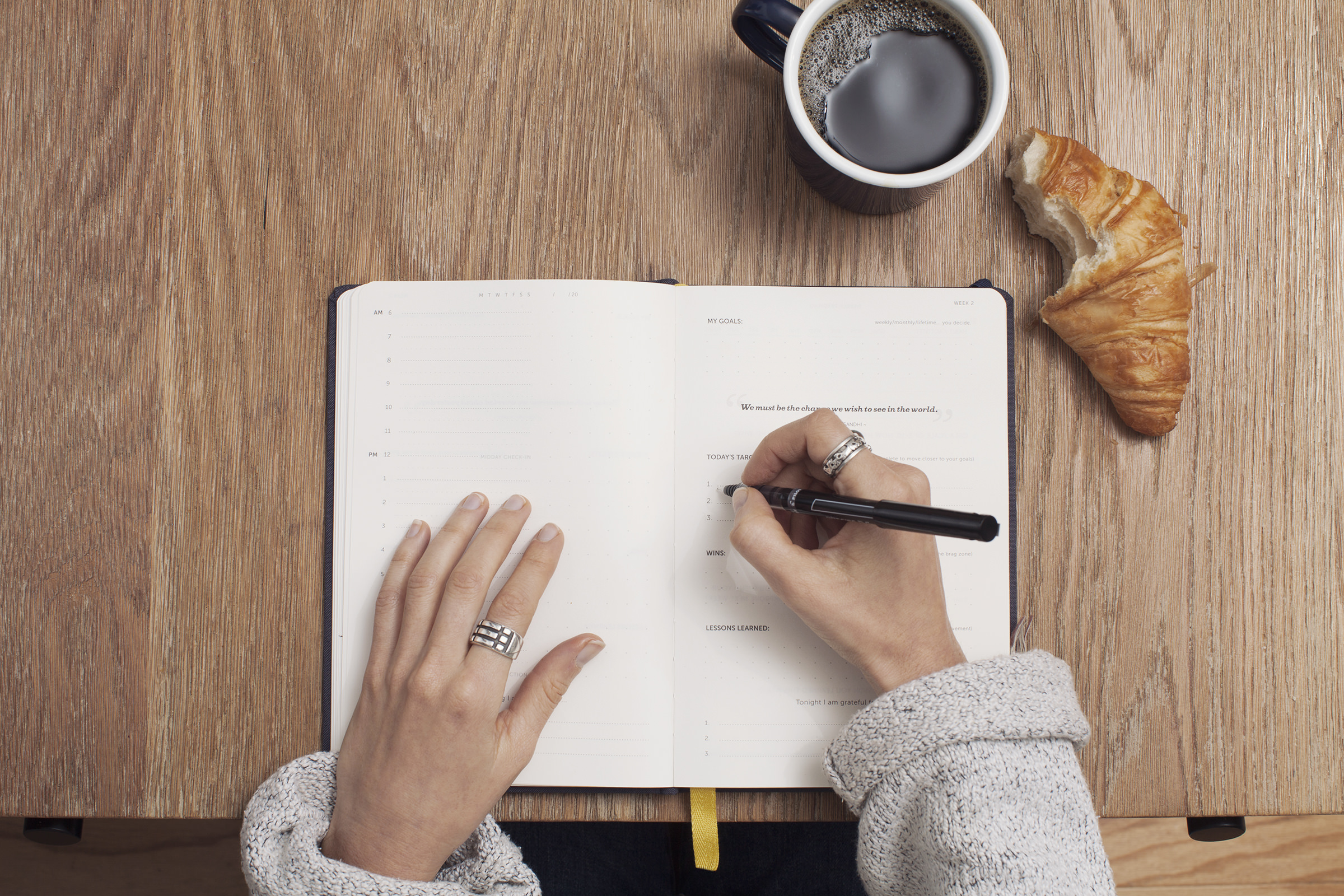 Person writing in a journal