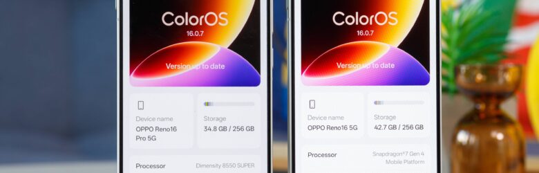 Oppo Reno16 Pro in Pop White color showing the 3D planet effect on the back glass