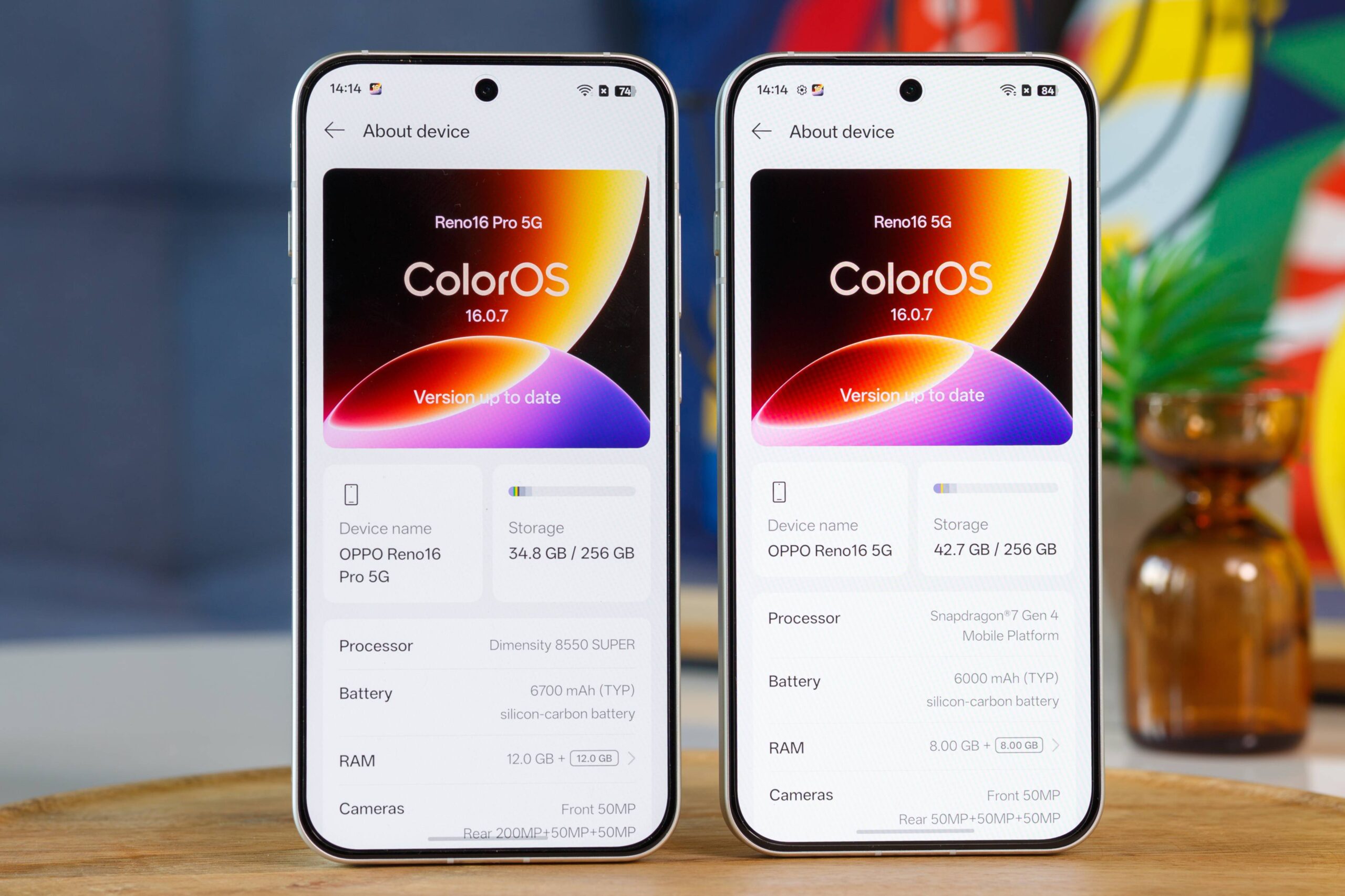 Oppo Reno16 Pro in Pop White color showing the 3D planet effect on the back glass