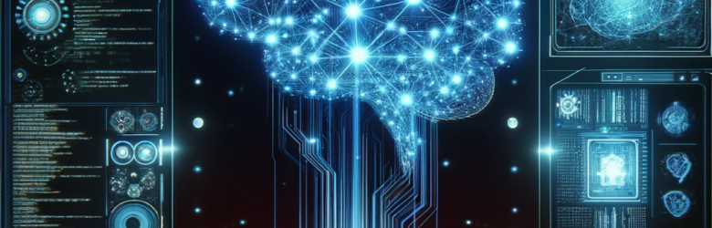 Abstract AI interface with neural network patterns representing advanced artificial intelligence