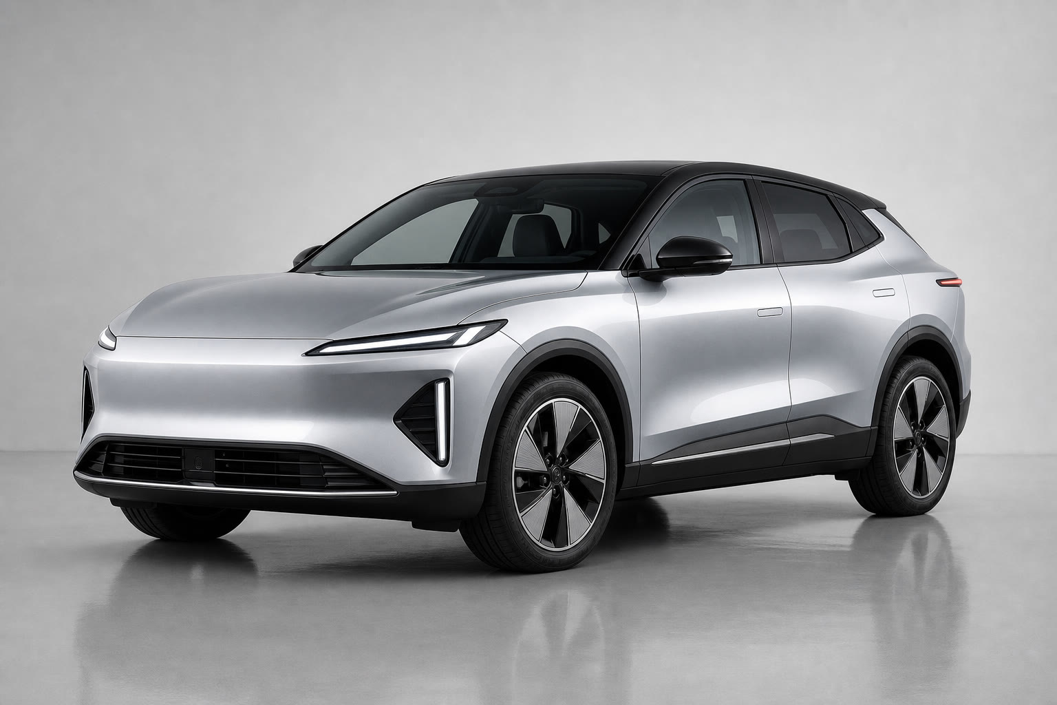 AI-generated illustration of a modern compact electric crossover SUV similar to the Francisco Motors Elektron