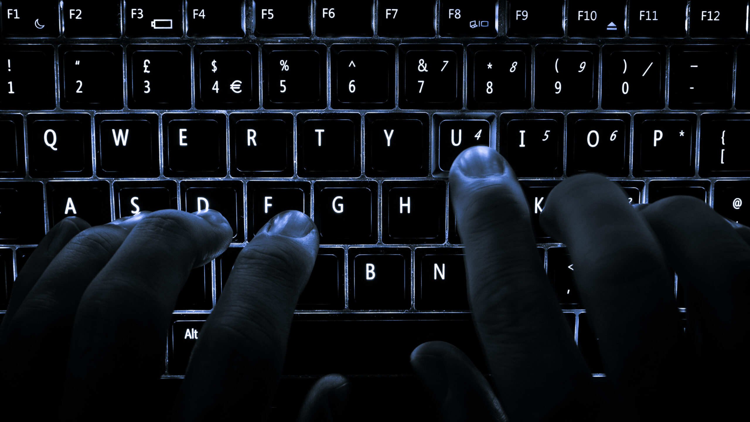 Backlit keyboard used for Neovim coding and Waypoint bookmarking
