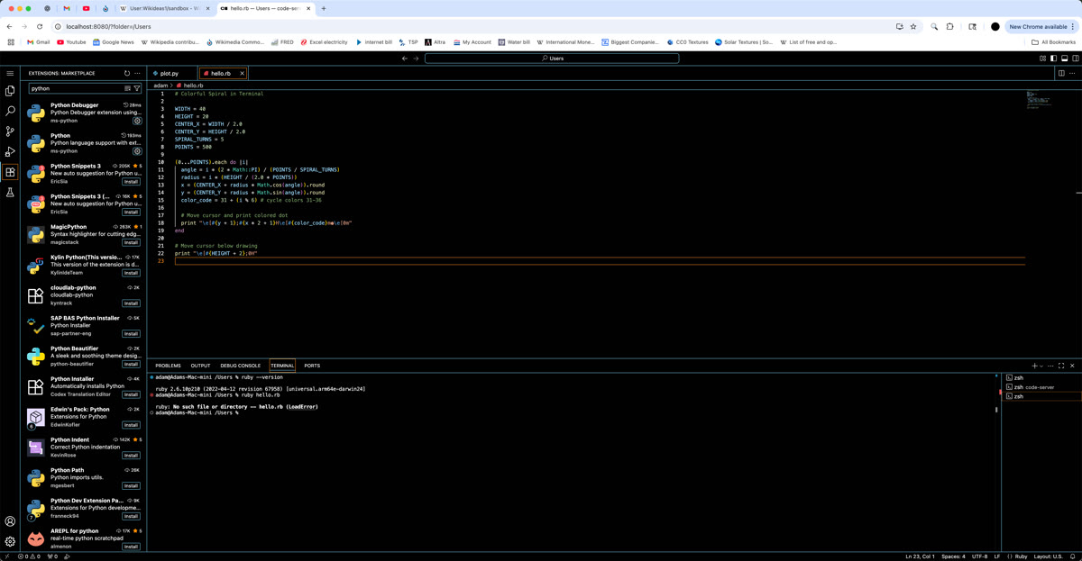 Screenshot of a code editor and terminal showing development workflow