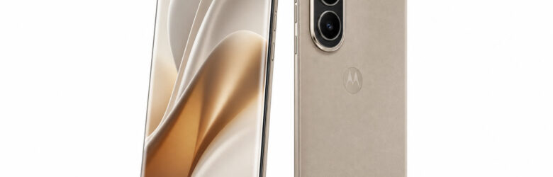 Motorola Edge 70 Pro smartphone showing front display and triple camera module on the back
