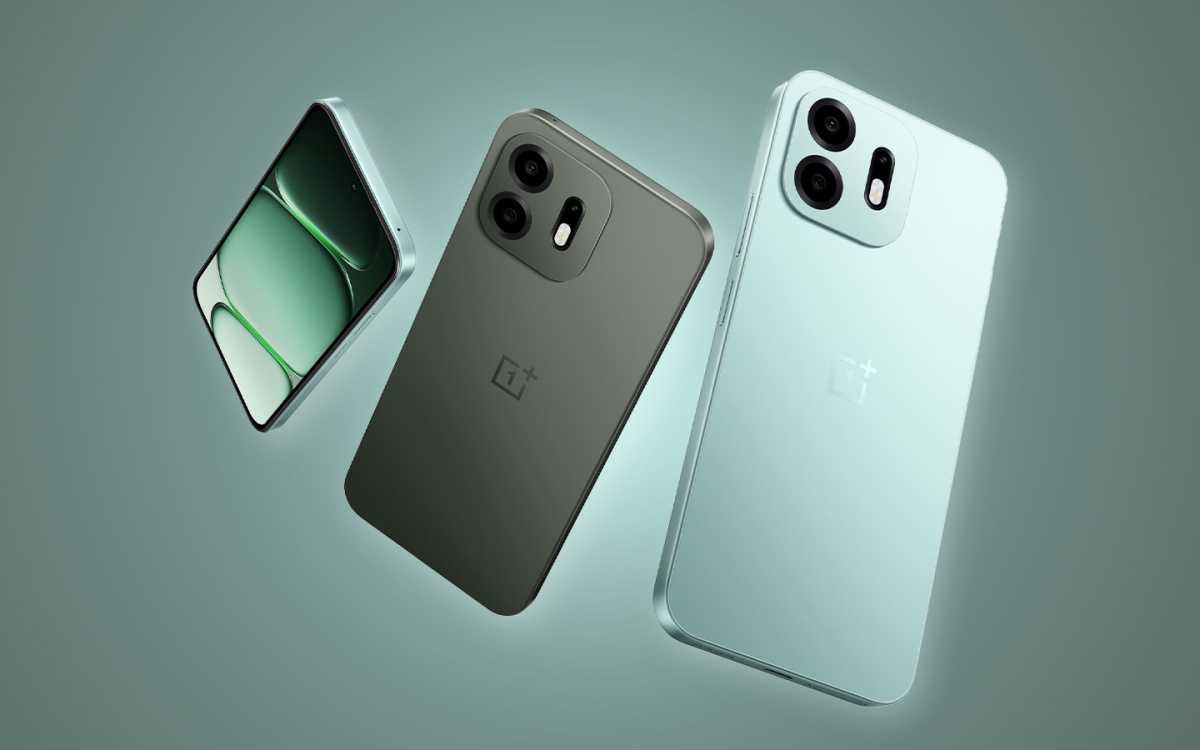 OnePlus N6 smartphone in Fresh Mint color with 6.8-inch display and square camera module