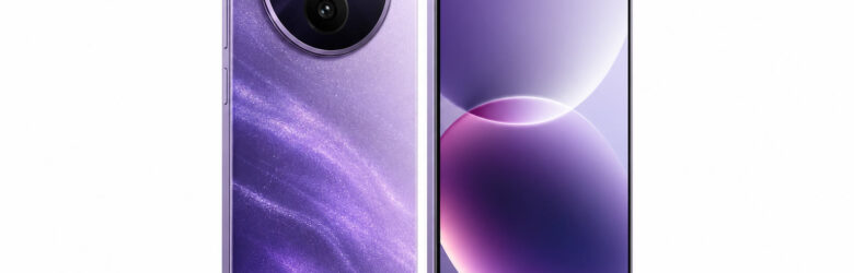 Redmi Note 17 Pro smartphone in Nebula Purple color on white background