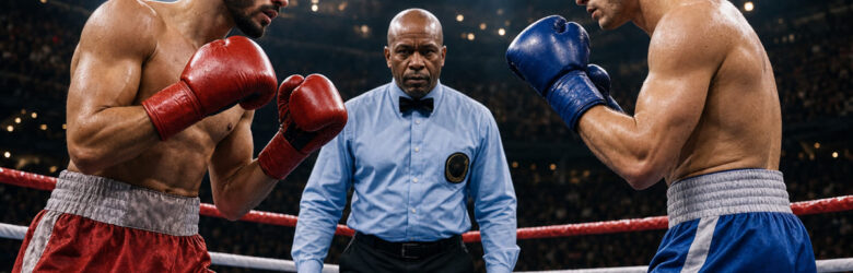 Two lightweight boxers in a ring