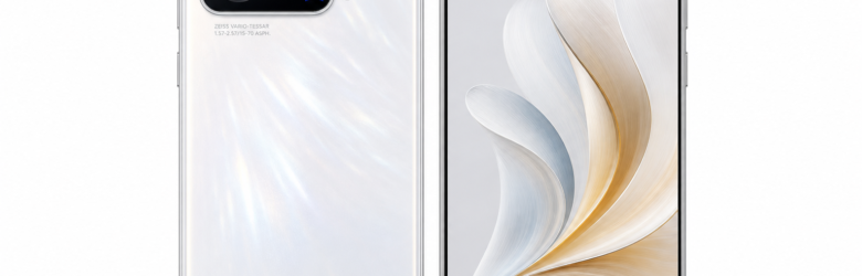 vivo X300 E smartphone in Moonlight White color on studio background