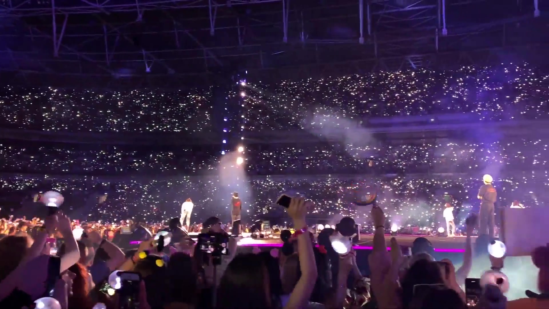 BTS performing on stage at Wembley Stadium in 2019