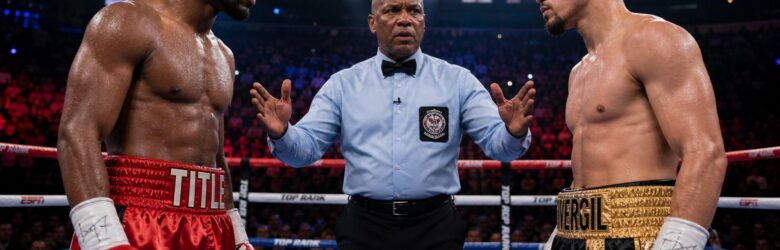 Rolly Romero and Teofimo Lopez boxing ring fight scene promotional