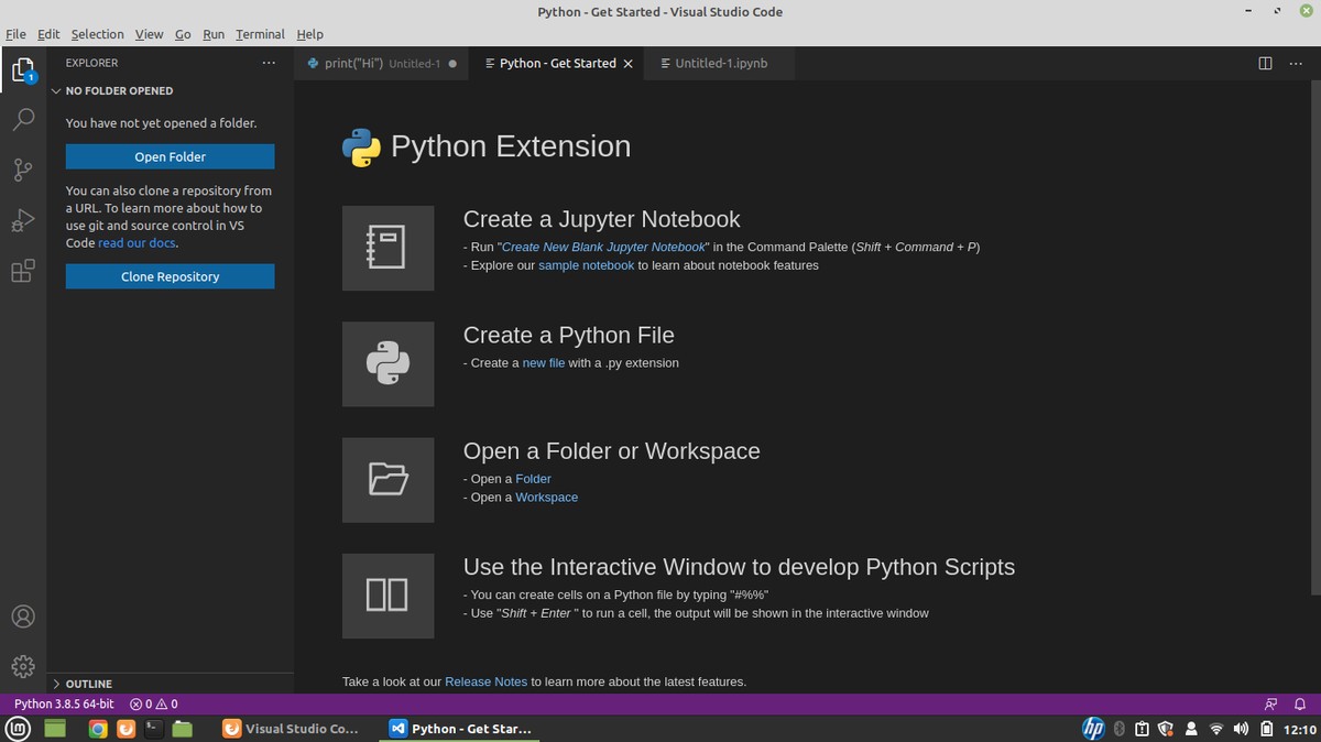 VS Code screenshot showing the editor interface with sidebar