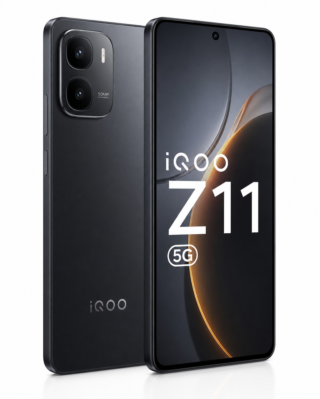iQOO Z11 in Cosmic Black with a dual rear camera module
