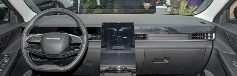 JAECOO J5 EV compact electric crossover at auto show