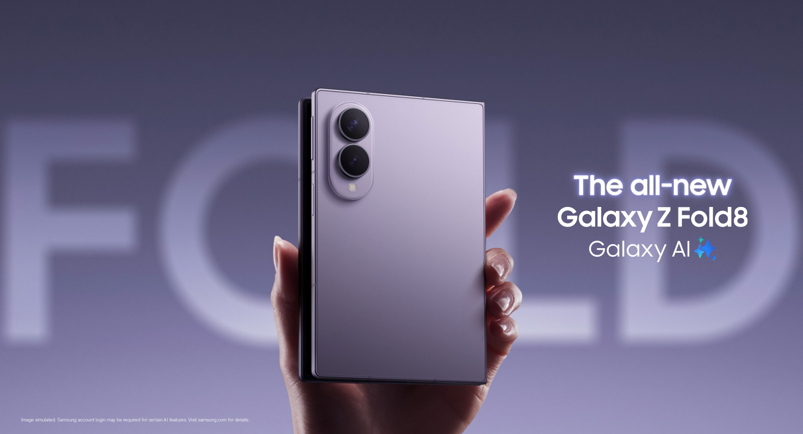 Samsung Galaxy Z Fold8 in Lavender color, official Samsung Philippines key visual