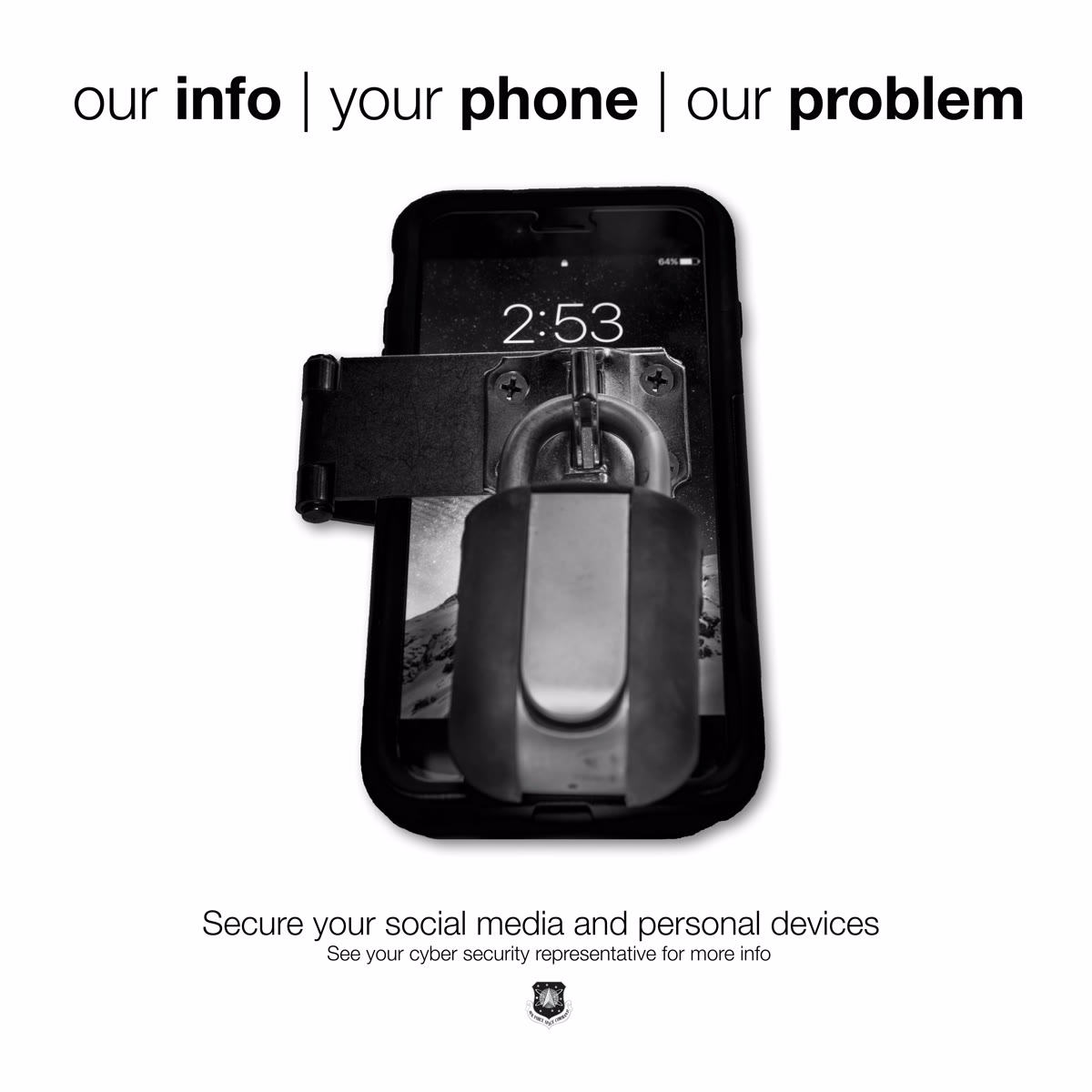 U.S. Air Force poster about keeping a single device full of personal and work information secure
