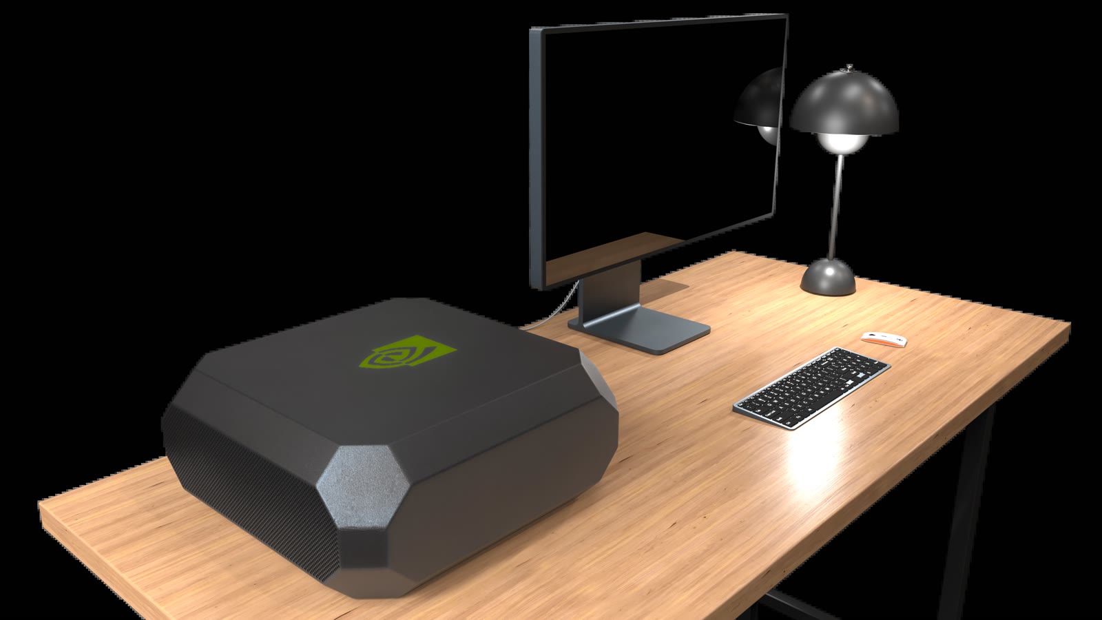 Loose Nvidia graphics cards on a workstation, illustrating the AI hardware buildout