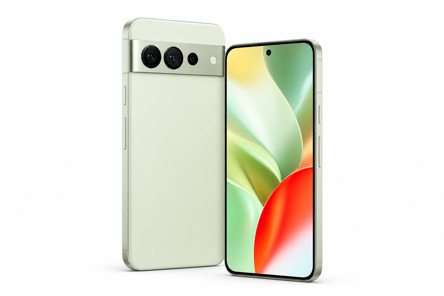 Google Pixel 11 in Pistachio showing the slim camera visor bar