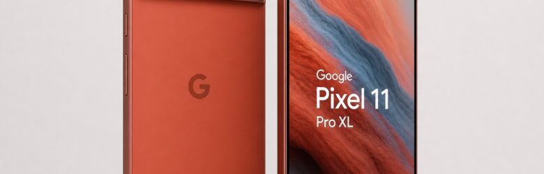 Google Pixel 11 Pro XL in Canyon color - AI-generated product render