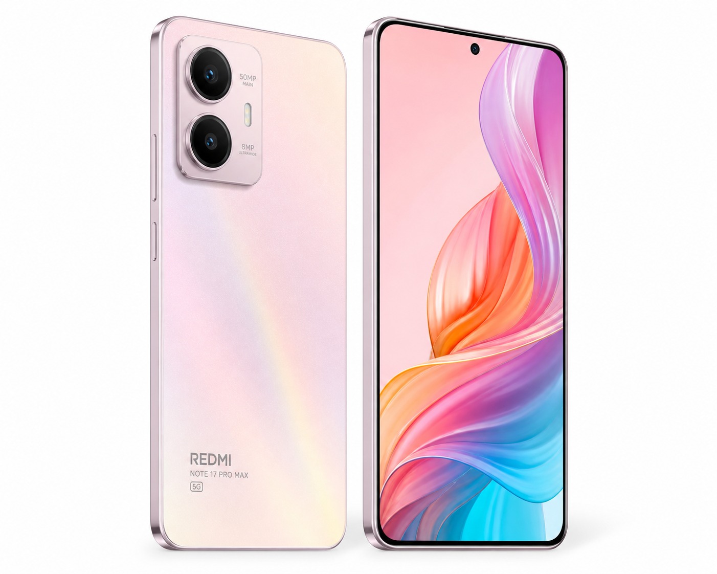 Xiaomi Redmi Note 17 Pro Max smartphone with dual camera module on a white background