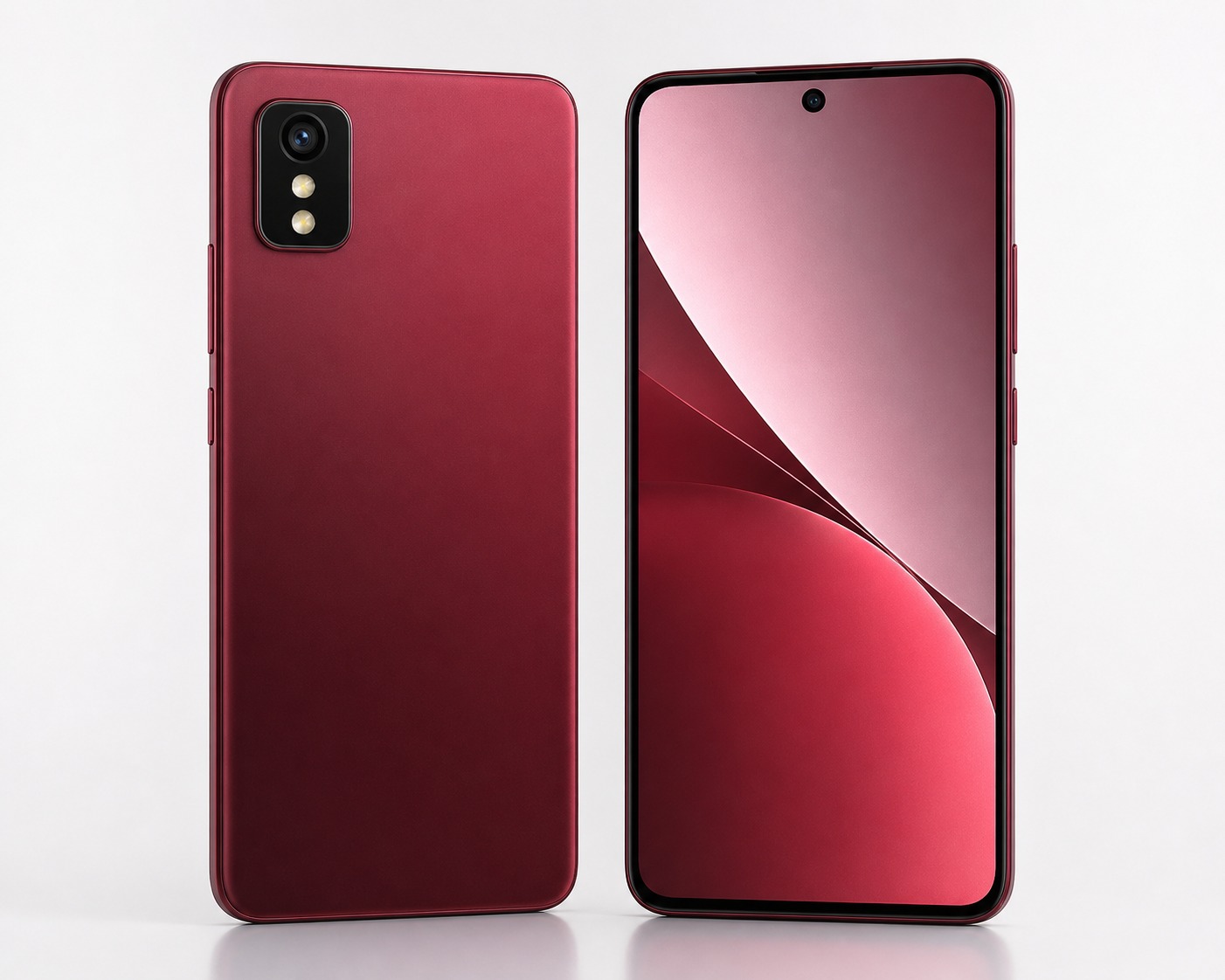 Tecno Spark Go 3 Pro in Burgundy Red showing its 6.78-inch display and compact single-camera module