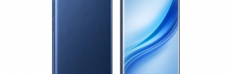 vivo S2 smartphone in Sapphire Blue showing the curved AMOLED display and horizontal Skyline camera module
