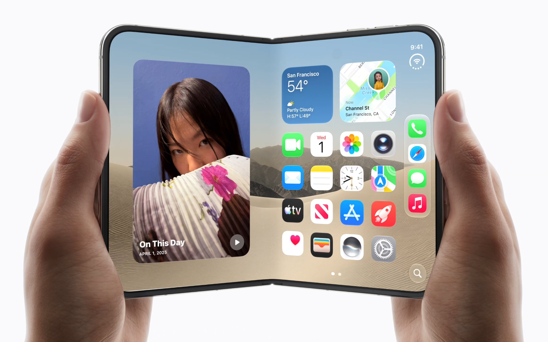Apple iPhone Duo foldable smartphone official press render