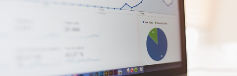 Marketing analytics dashboard showing campaign metrics and performance data on a computer screen