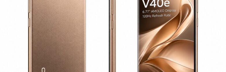 vivo V40e smartphone in Royal Bronze colour, dual camera module and AMOLED display