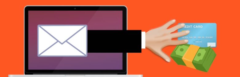 Digital illustration representing phishing and online scam fraud emails