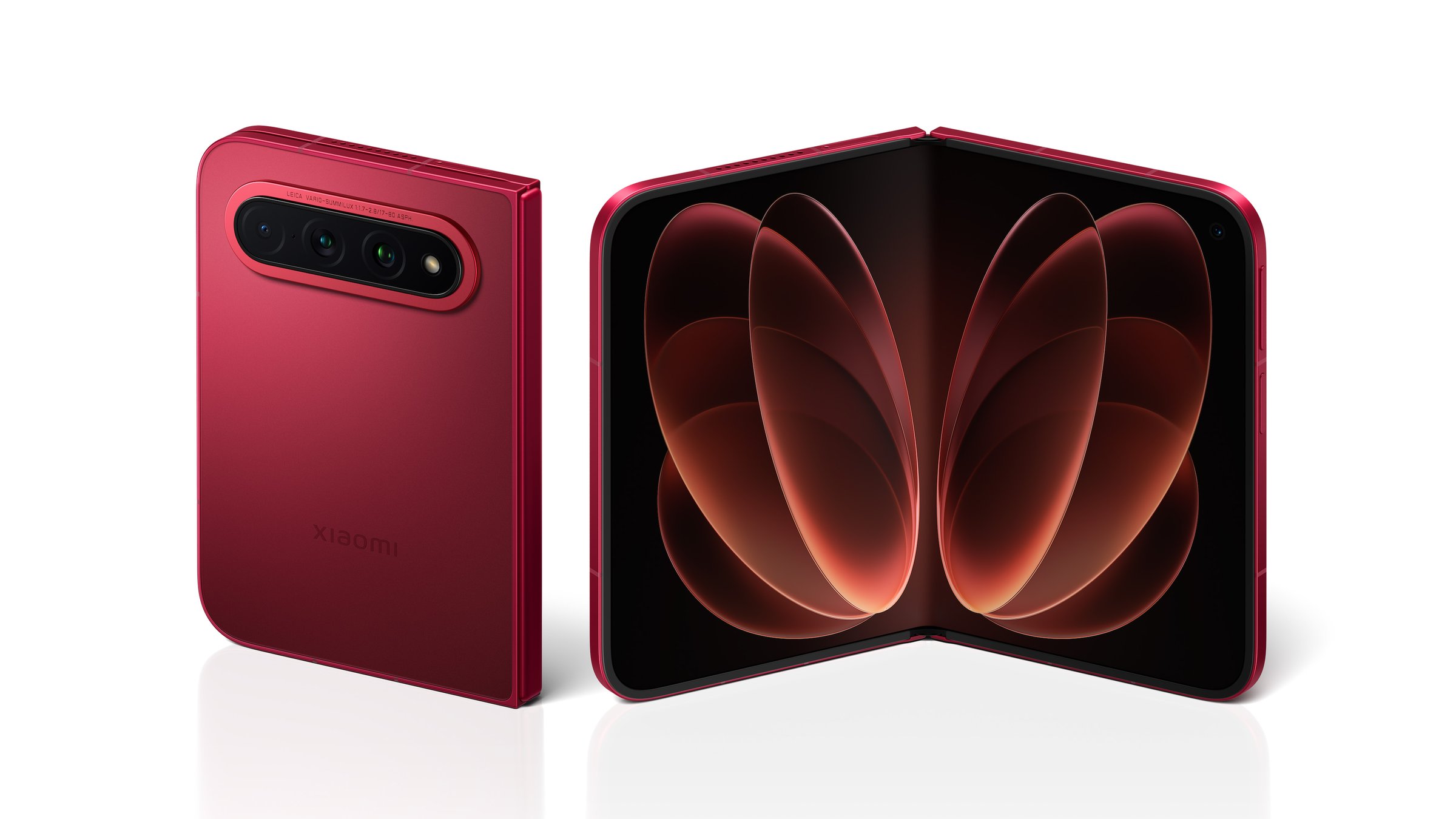 Xiaomi 18 Fold open showing the 7.58-inch inner display and triple camera visor on the back