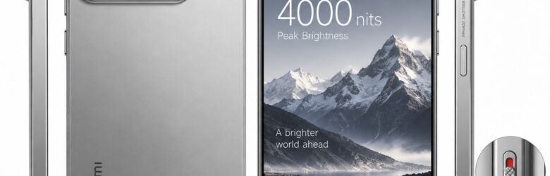 Xiaomi 18 Pro smartphone in silver-gray showing Leica triple-camera module and display screen