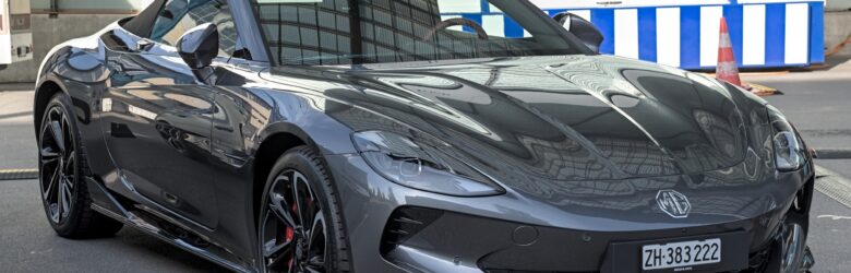 MG Cyberster electric roadster with scissor doors at Auto Zuerich 2024