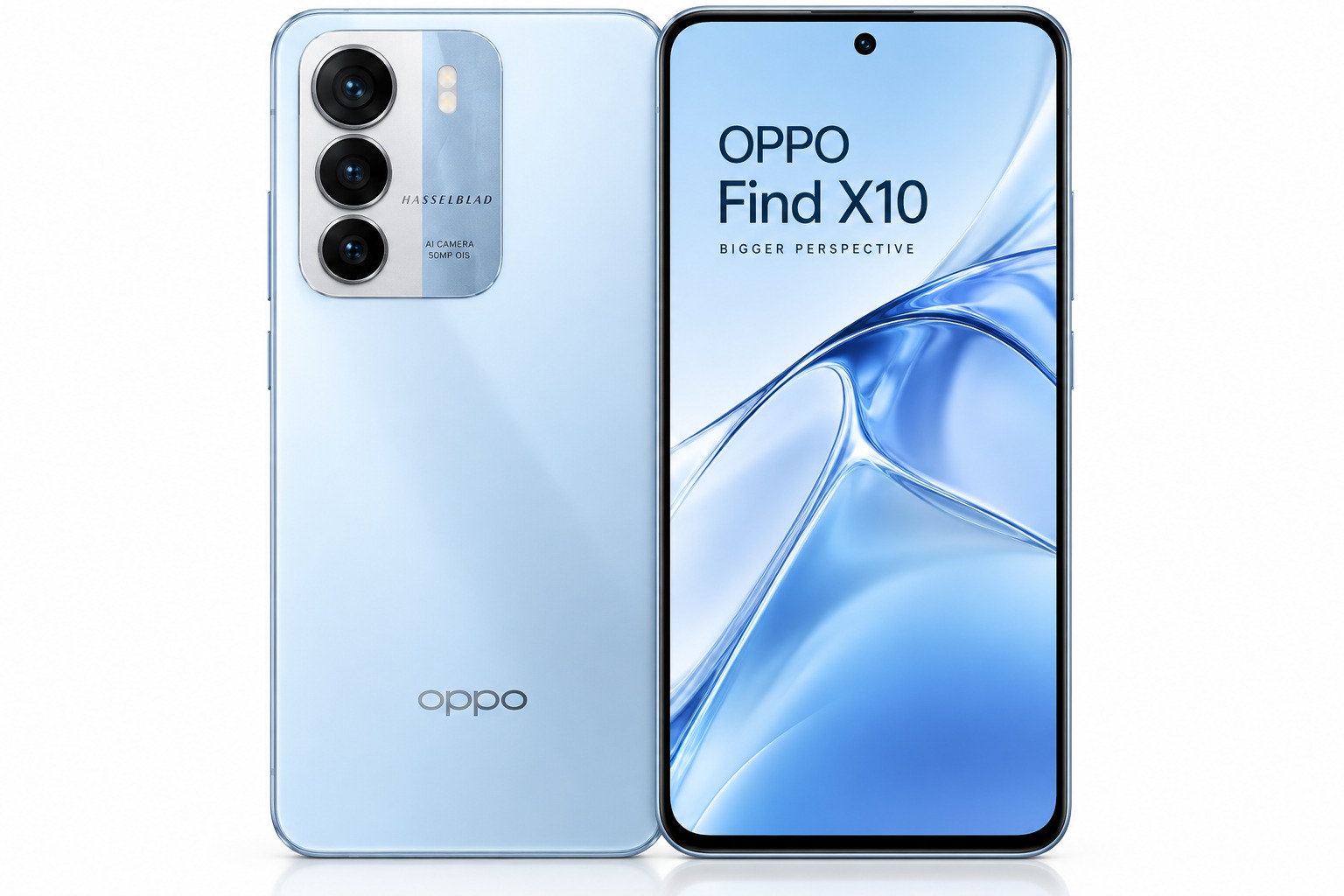 Oppo Find X10 smartphone in Glacier Blue