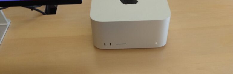 Mac Studio computer setup with display and peripherals