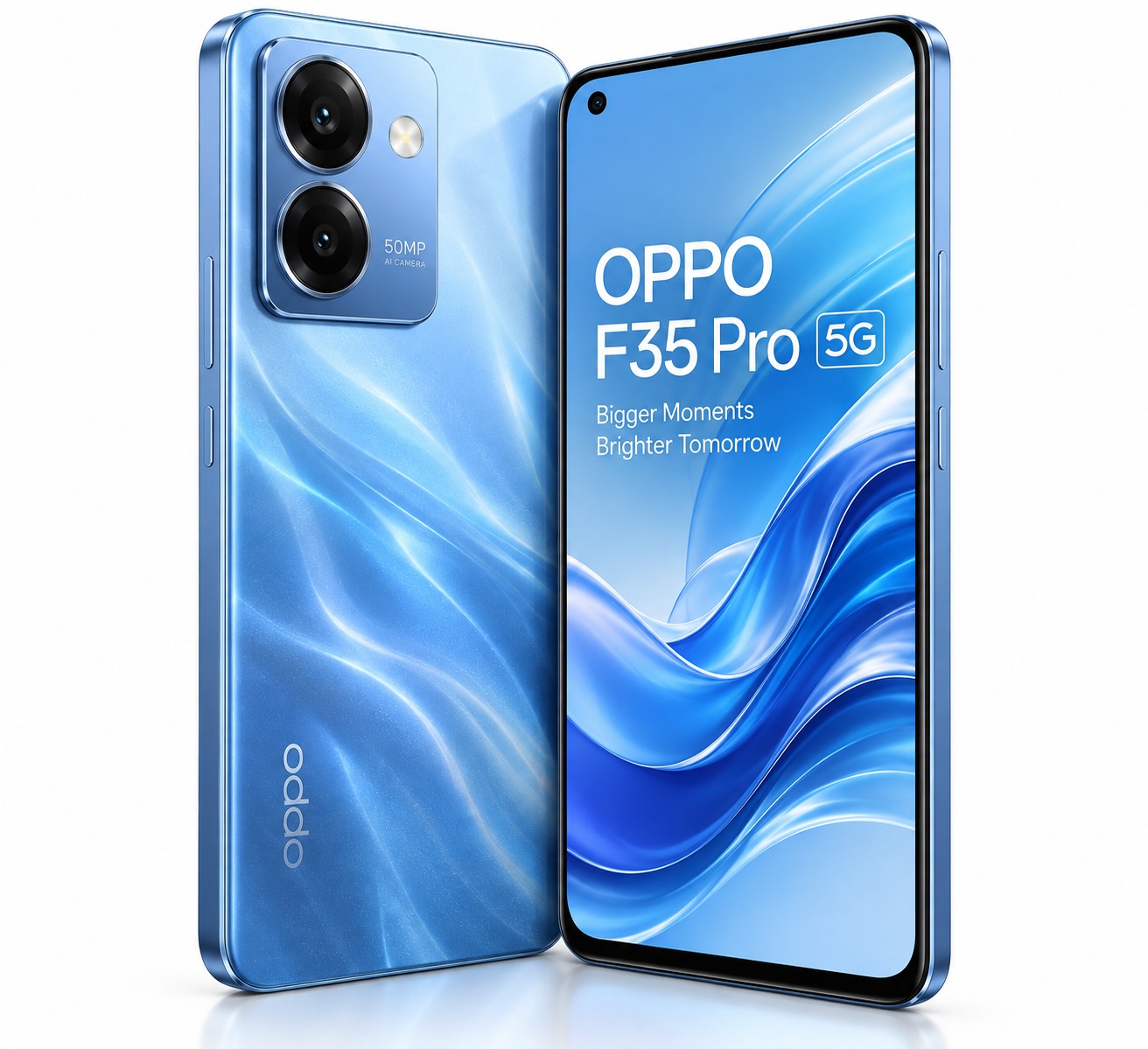 Oppo F35 Pro 5G in Wave Blue