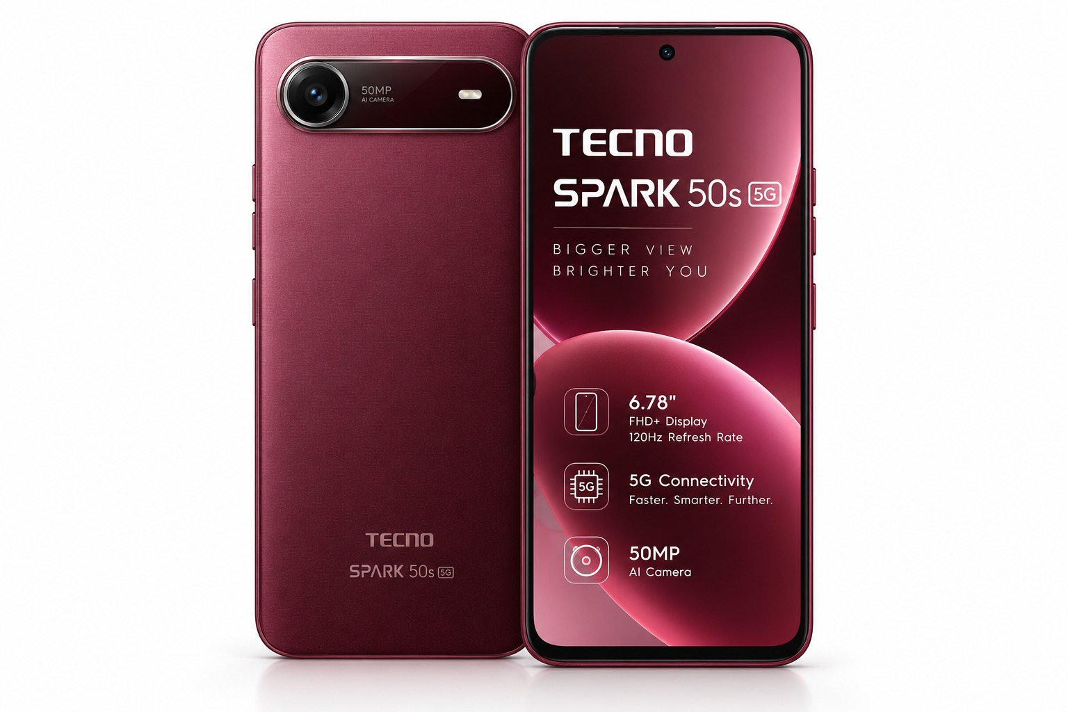 Tecno Spark 50s 5G Burgundy Red